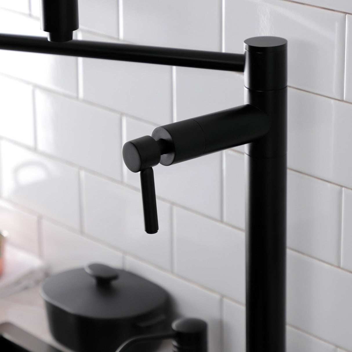 Concord KS8700DL Two-Handle 1-Hole Deck Mount Pot Filler, Matte Black