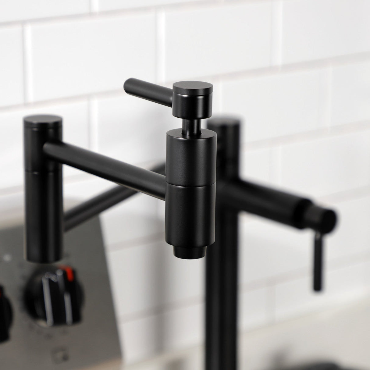 Concord KS8700DL Two-Handle 1-Hole Deck Mount Pot Filler, Matte Black