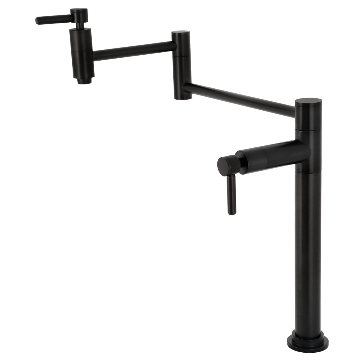 Concord KS8700DL Two-Handle 1-Hole Deck Mount Pot Filler, Matte Black