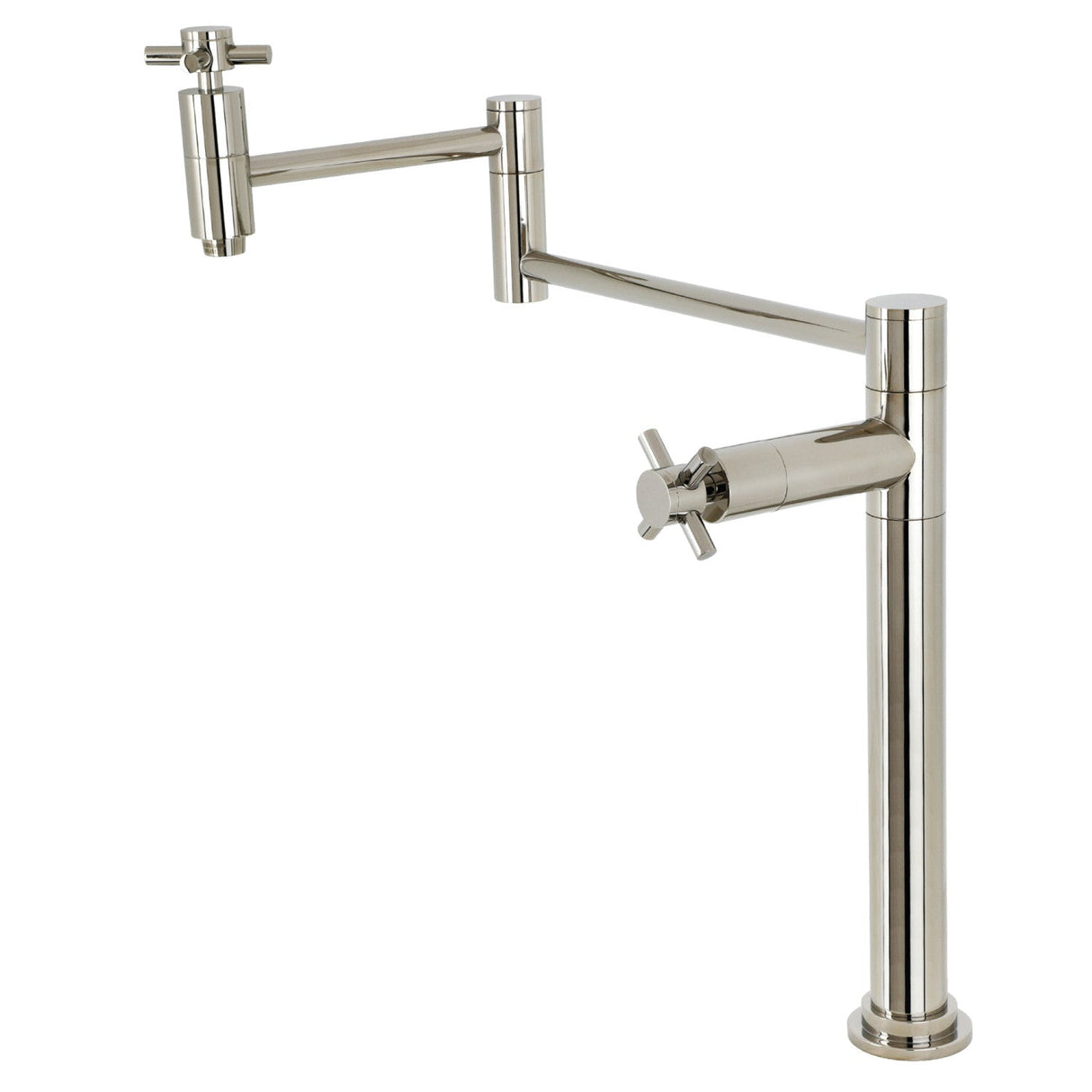 Concord KS8706DX Two-Handle 1-Hole Deck Mount Pot Filler, Polished Nickel