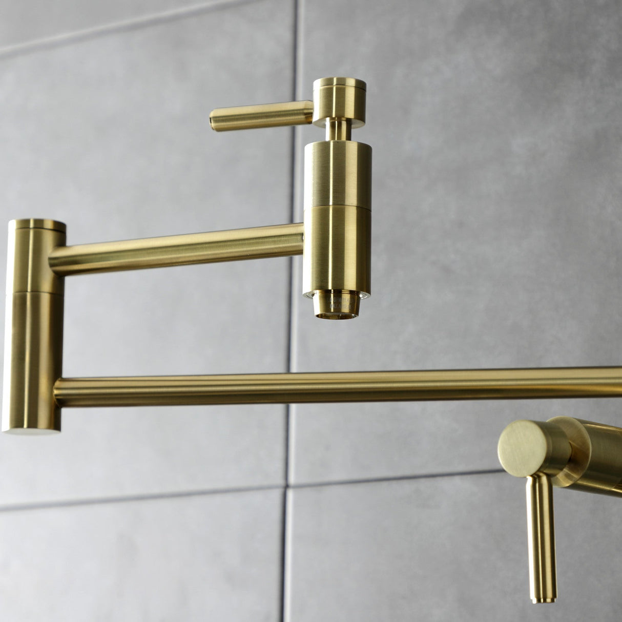 Concord KS8707DL Two-Handle 1-Hole Deck Mount Pot Filler, Brushed Brass