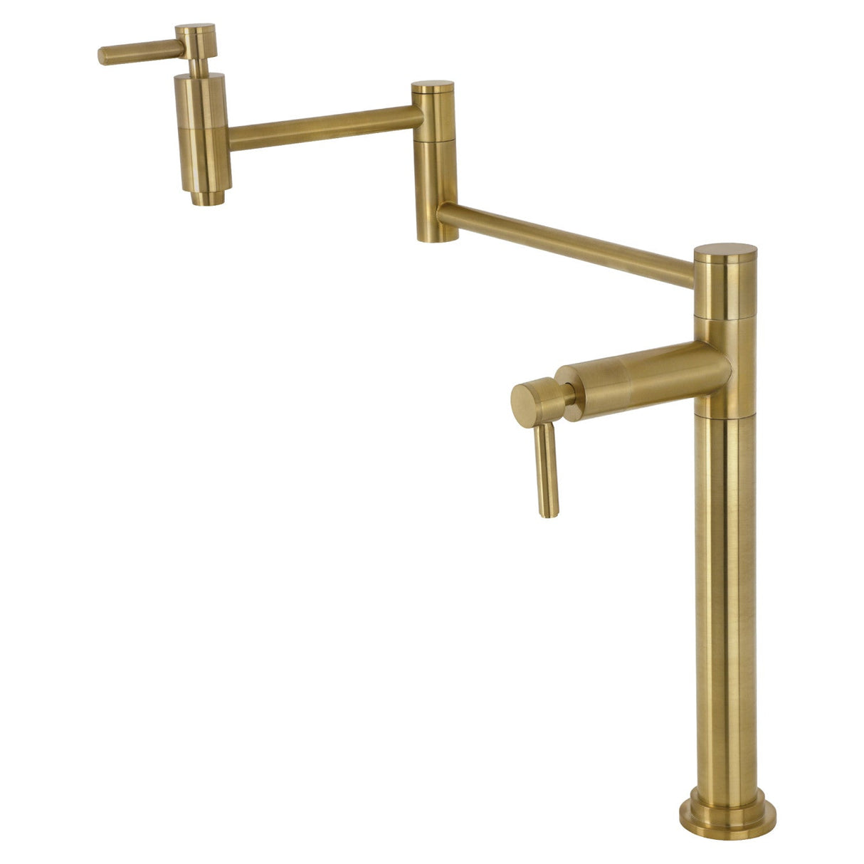 Concord KS8707DL Two-Handle 1-Hole Deck Mount Pot Filler, Brushed Brass