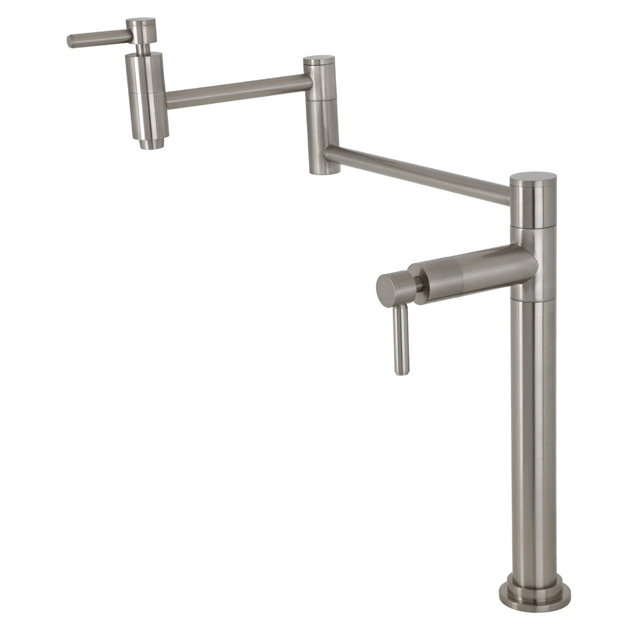 Concord KS8708DL Two-Handle 1-Hole Deck Mount Pot Filler, Brushed Nickel