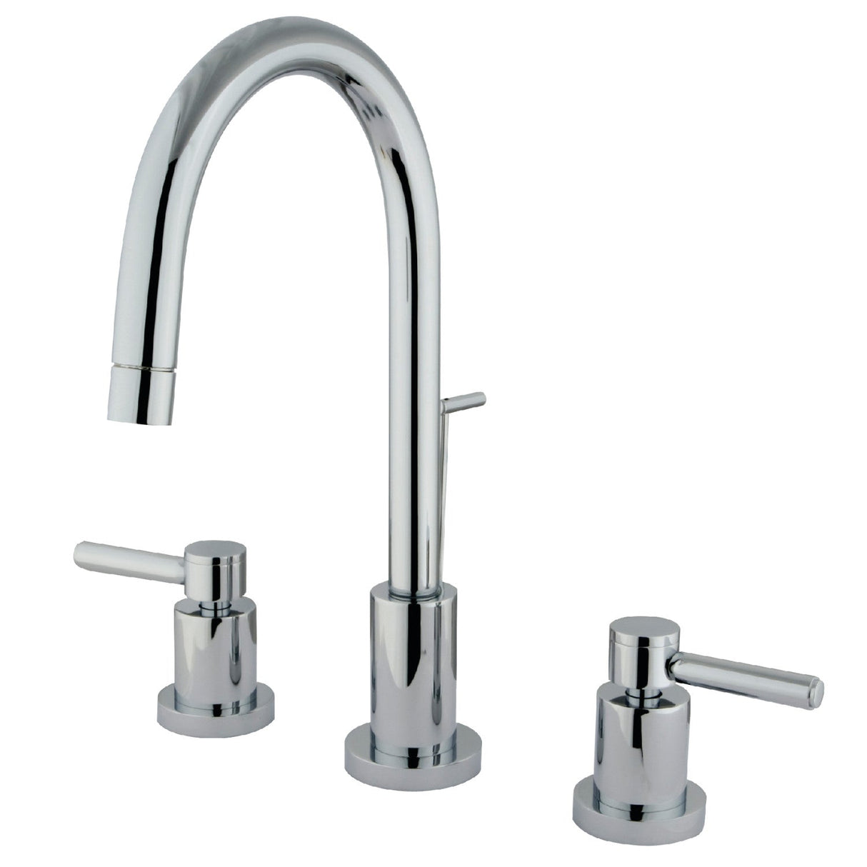 Concord KS8951DL Two-Handle 3-Hole Deck Mount Widespread Bathroom Faucet with Brass Pop-Up, Polished Chrome