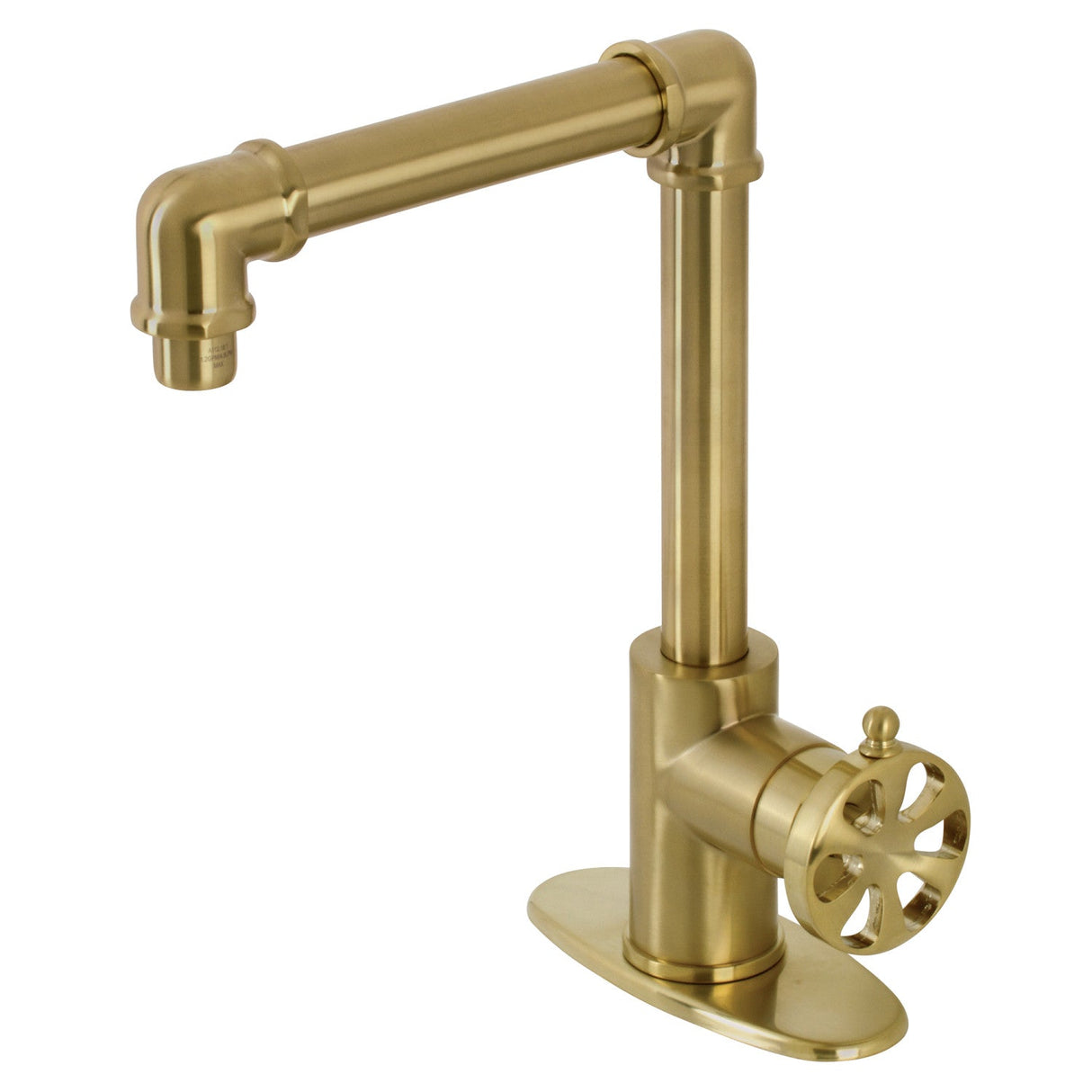 Belknap KSD144RXBB Single-Handle 1-Hole Deck Mount Bathroom Faucet with Push Pop-Up, Brushed Brass