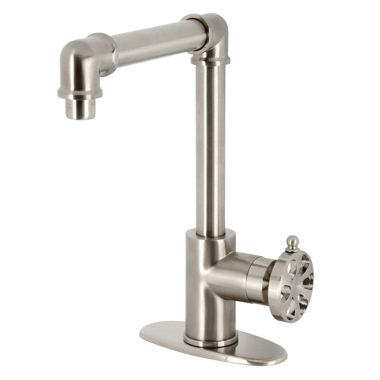 Belknap KSD144RXBN Single-Handle 1-Hole Deck Mount Bathroom Faucet with Push Pop-Up, Brushed Nickel