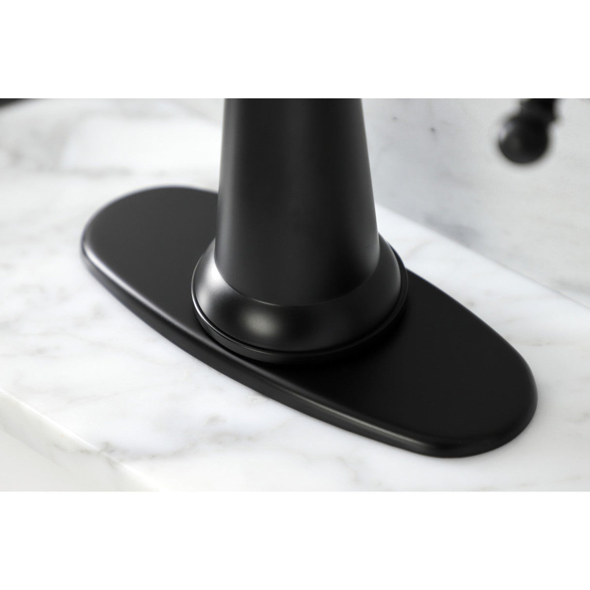Nautical KSD154BXMB Single-Handle 1-Hole Deck Mount Bathroom Faucet with Push Pop-Up and Deck Plate, Matte Black