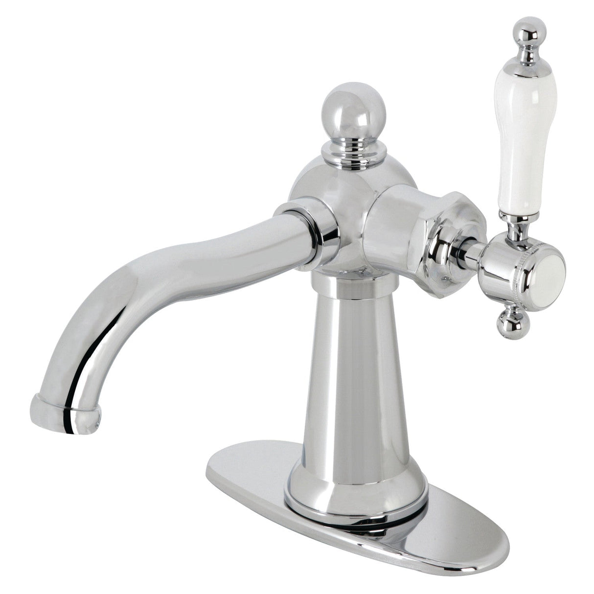 Nautical KSD154KLCP Single-Handle 1-Hole Deck Mount Bathroom Faucet with Push Pop-Up and Deck Plate, Polished Chrome