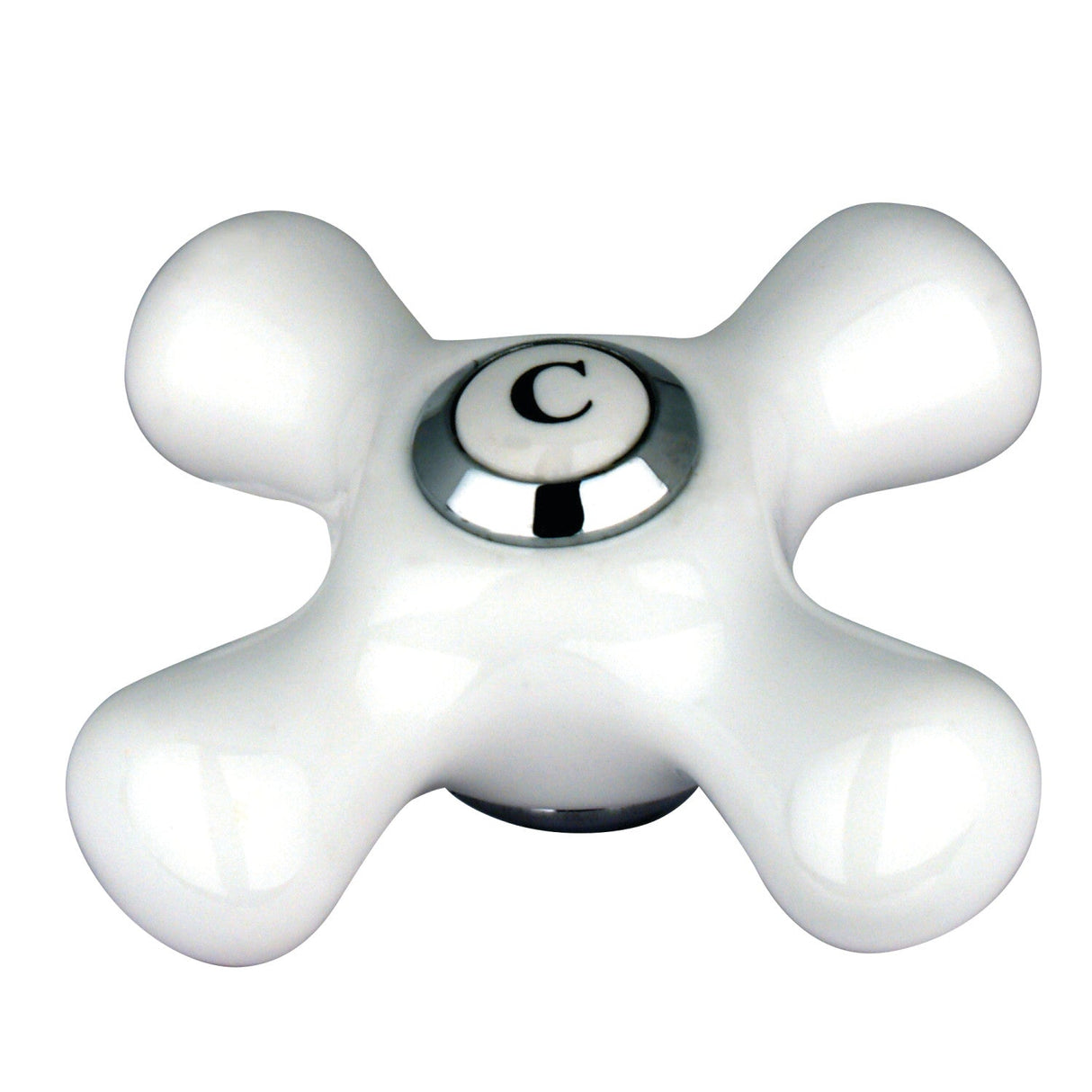 KSH1161PXC Cold Porcelain Cross Handle, Polished Chrome