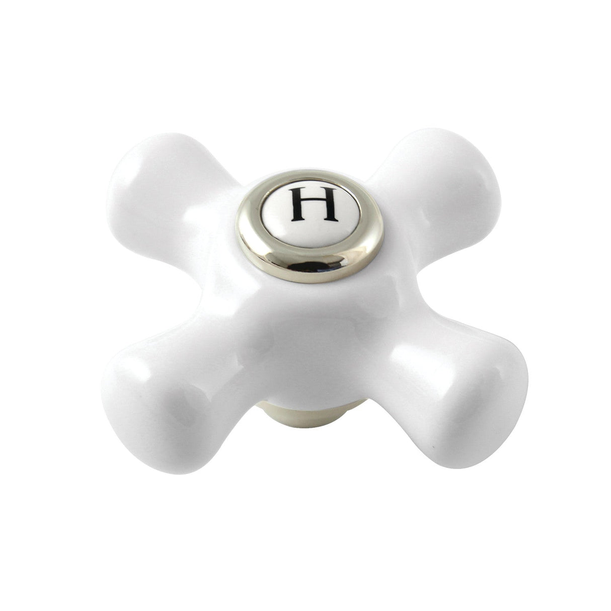 Kingston KSH266PXPNH Hot Porcelain Cross Handle, Polished Nickel
