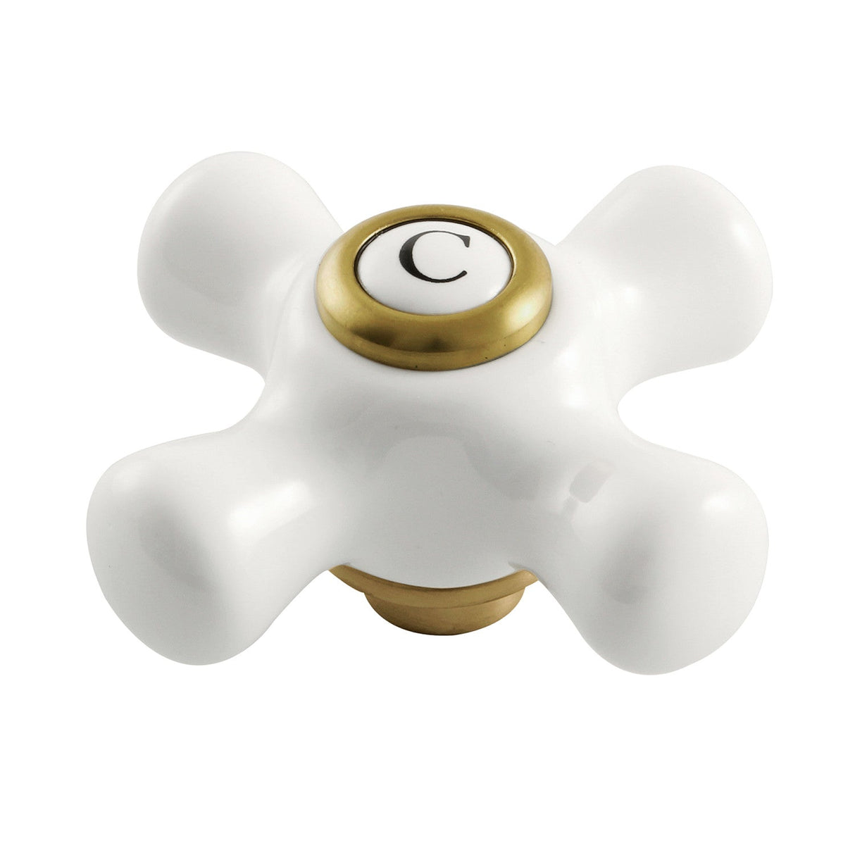 Kingston KSH266PXSBC Cold Porcelain Cross Handle, Brushed Brass