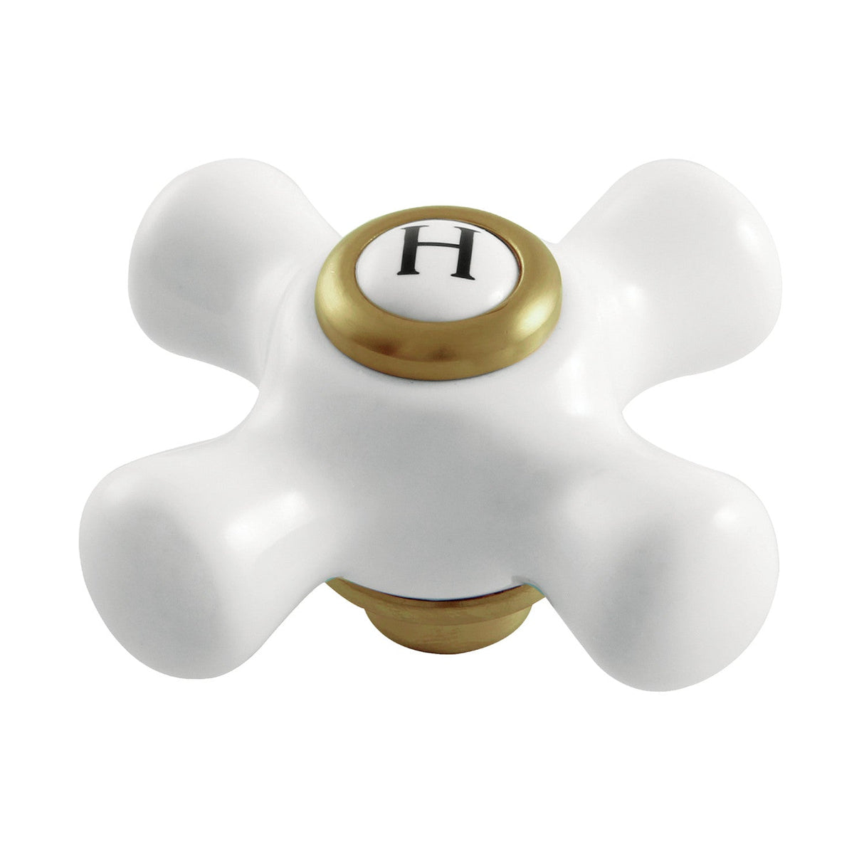 Kingston KSH266PXSBH Hot Porcelain Cross Handle, Brushed Brass