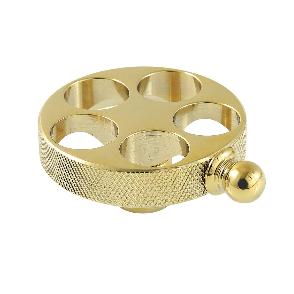 Wendell KSH2962RKZ Knurled Wheel Handle, Polished Brass