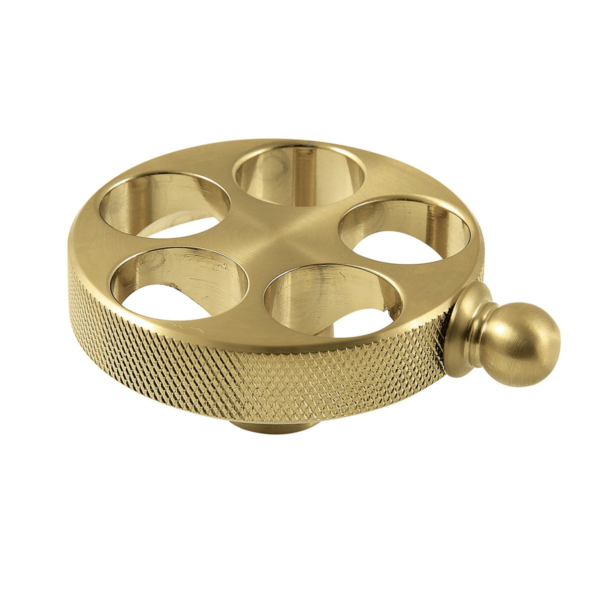 Wendell KSH2967RKZ Knurled Wheel Handle, Brushed Brass