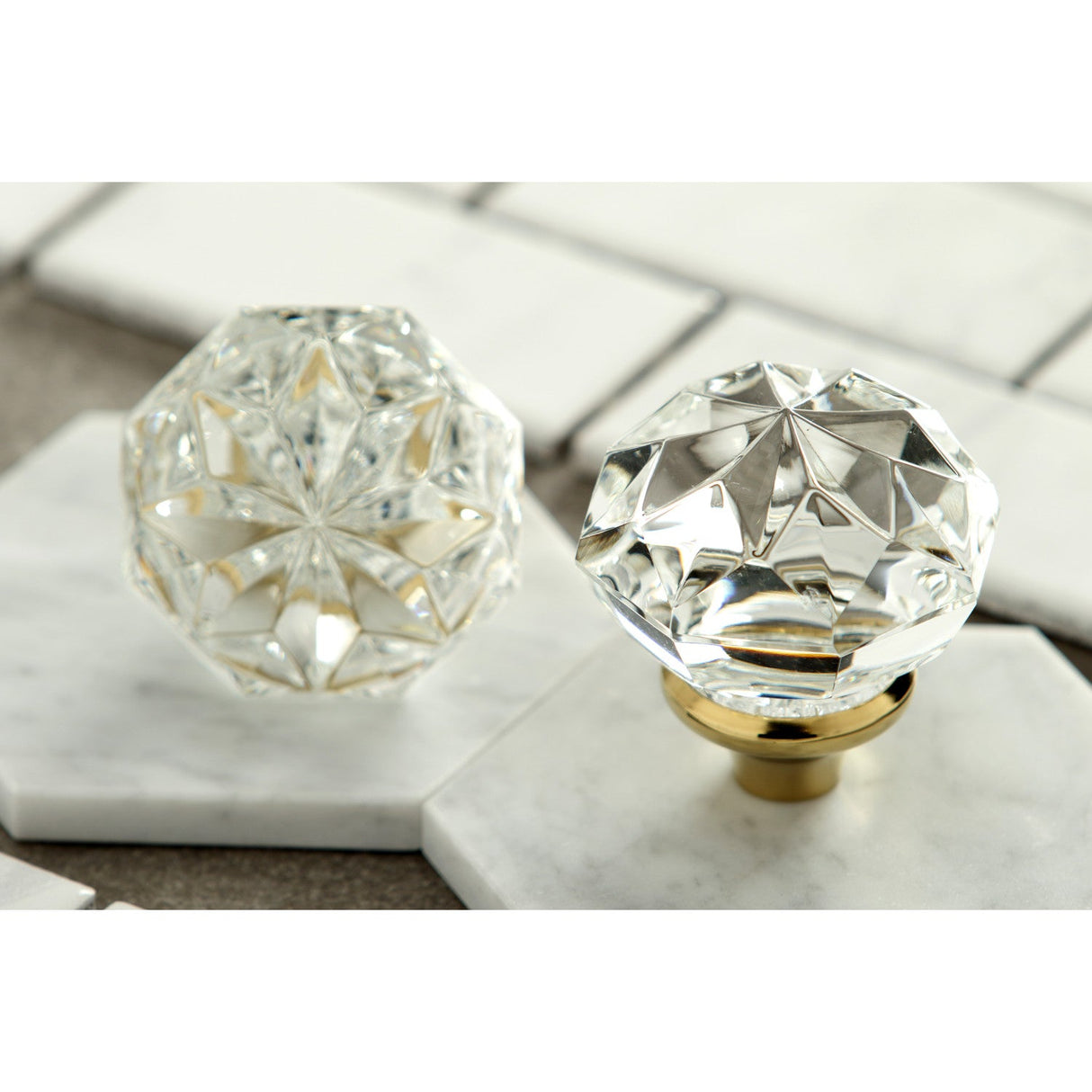 KSH2972KWL Acrylic Knob Handle, Polished Brass