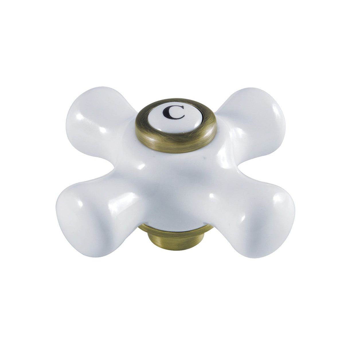 KSH3223PXC Cold Porcelain Cross Handle, Antique Brass