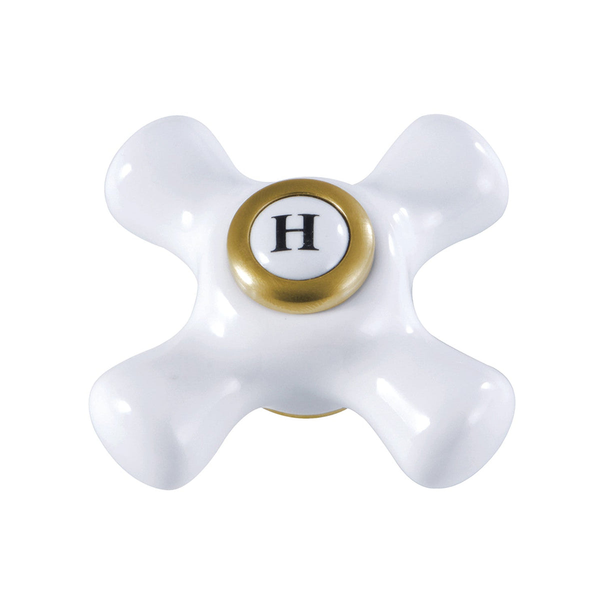 KSH3227PXH Hot Porcelain Cross Handle, Brushed Brass
