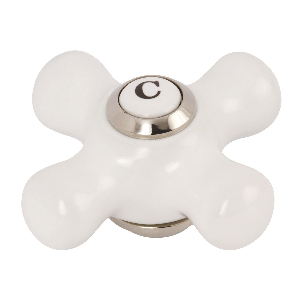 KSH3606PXC Cold Porcelain Cross Handle, Polished Nickel
