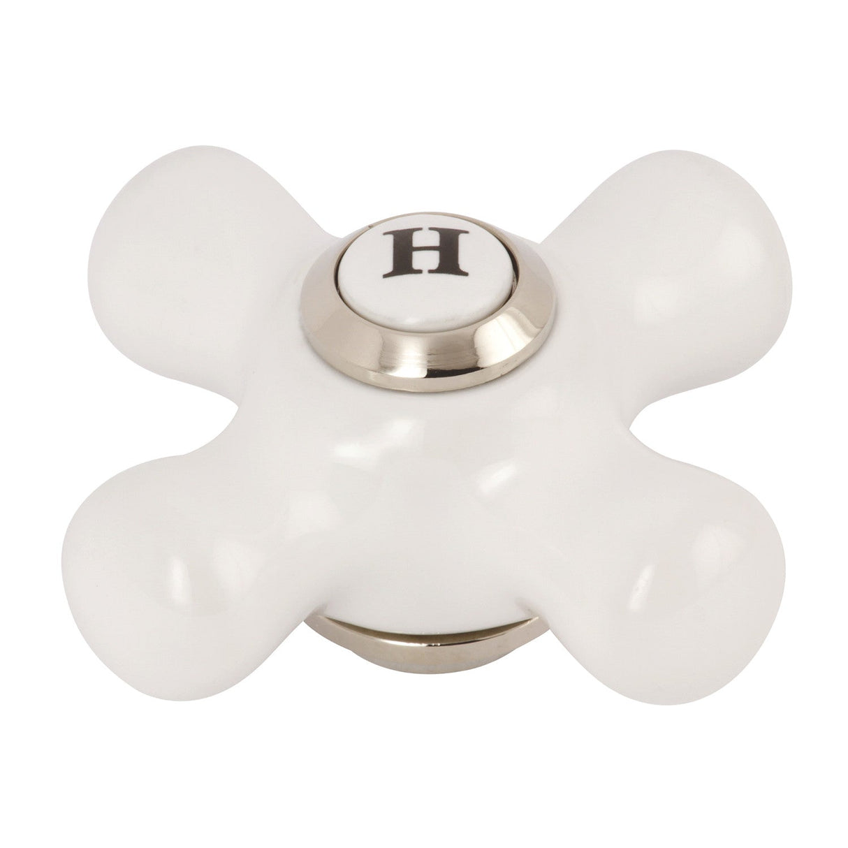 KSH3606PXH Hot Porcelain Cross Handle, Polished Nickel