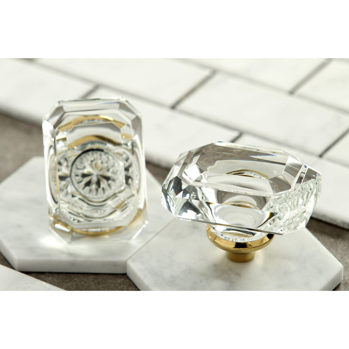KSH4462WQL Acrylic Knob Handle, Polished Brass