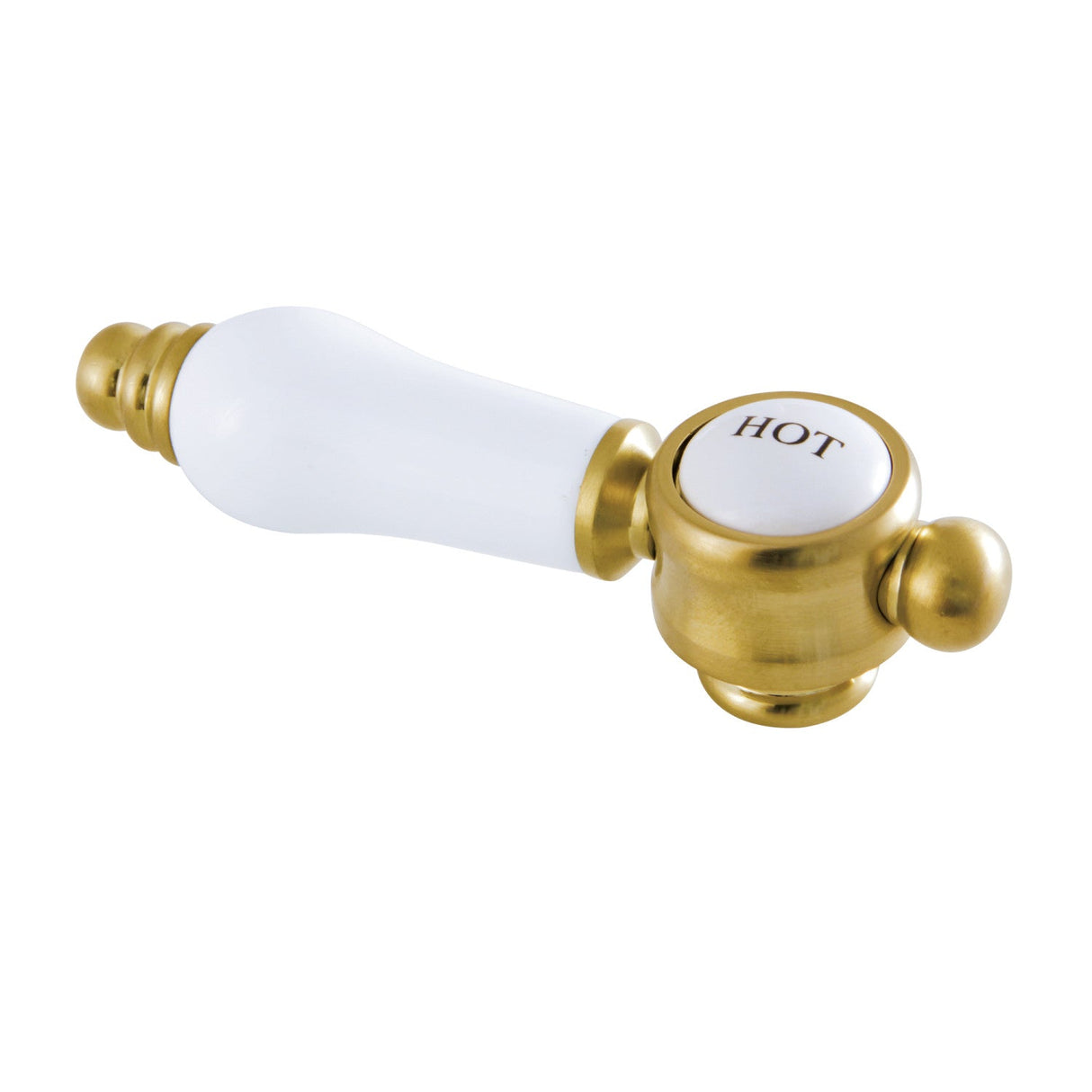 KSH7617BPLH Hot Porcelain Lever Handle, Brushed Brass