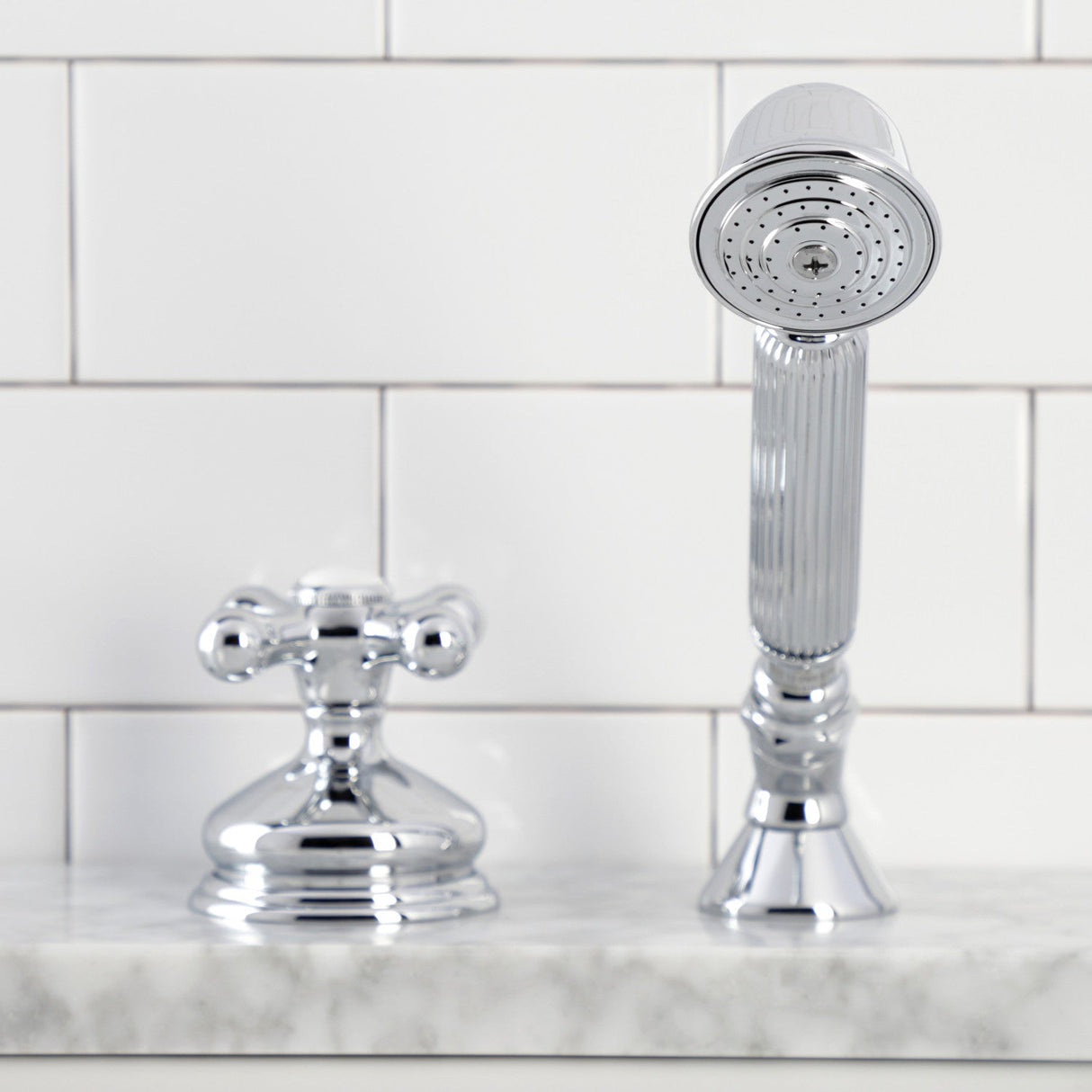 KSK3331AXTR Deck Mount Hand Shower with Diverter for Roman Tub Faucet, Polished Chrome