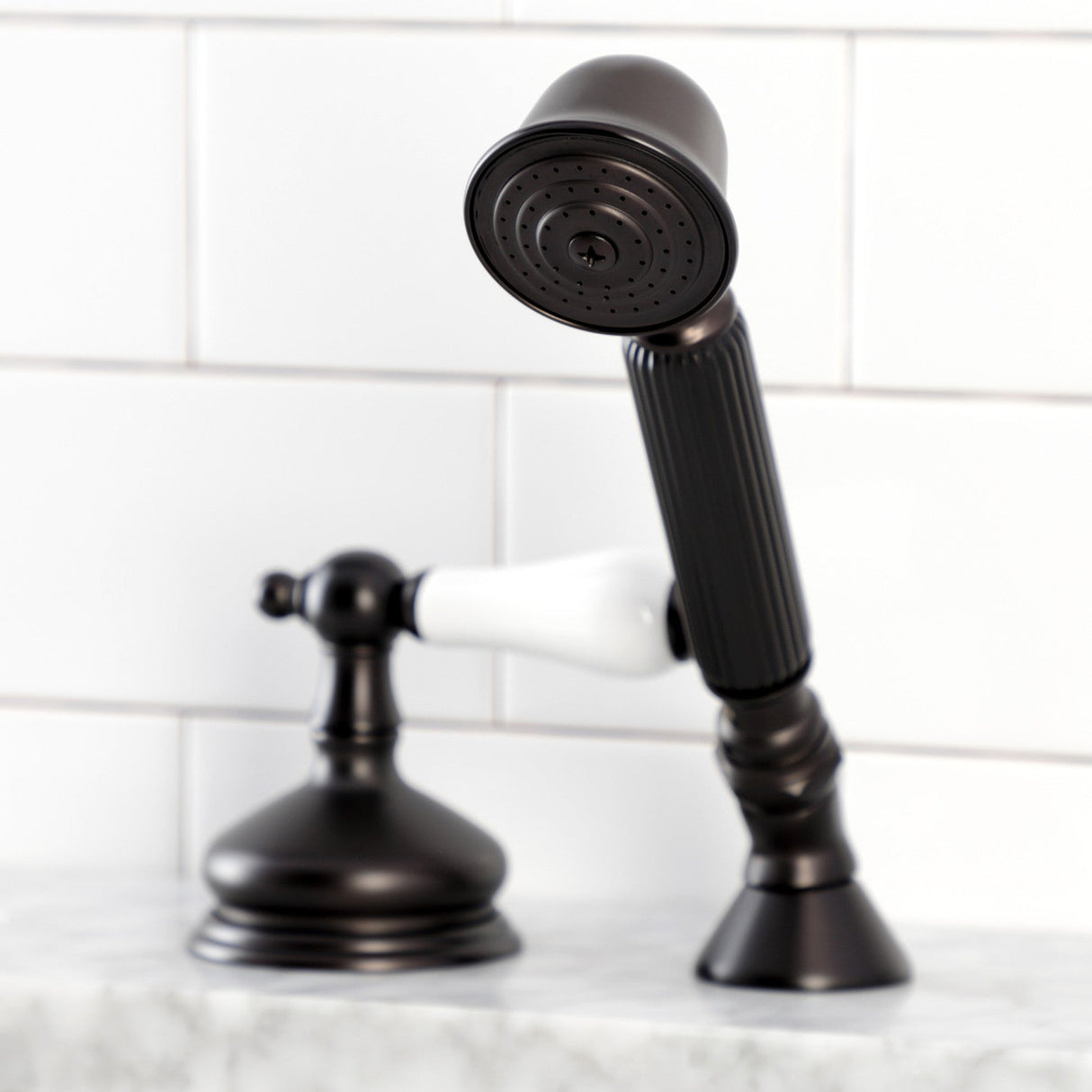 KSK3335PLTR Deck Mount Hand Shower with Diverter for Roman Tub Faucet, Oil Rubbed Bronze