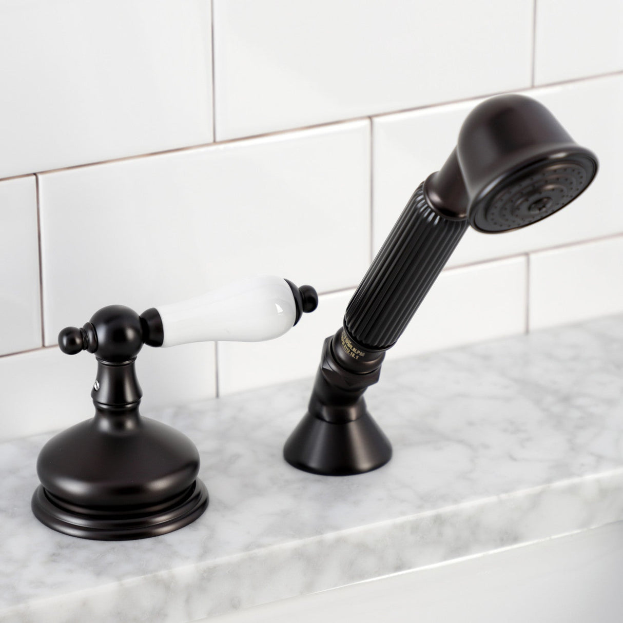 KSK3335PLTR Deck Mount Hand Shower with Diverter for Roman Tub Faucet, Oil Rubbed Bronze