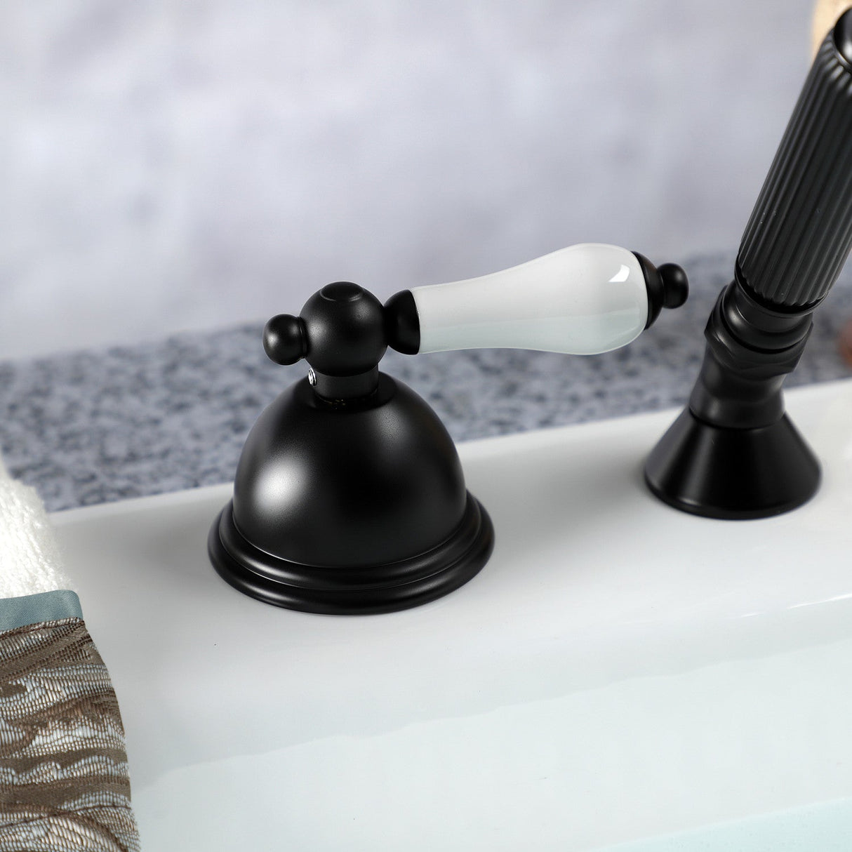 Vintage KSK3350PLTR Deck Mount Hand Shower with Diverter for Roman Tub Faucet, Matte Black