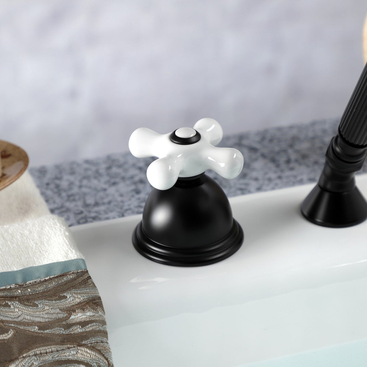 Vintage KSK3350PXTR Deck Mount Hand Shower with Diverter for Roman Tub Faucet, Matte Black