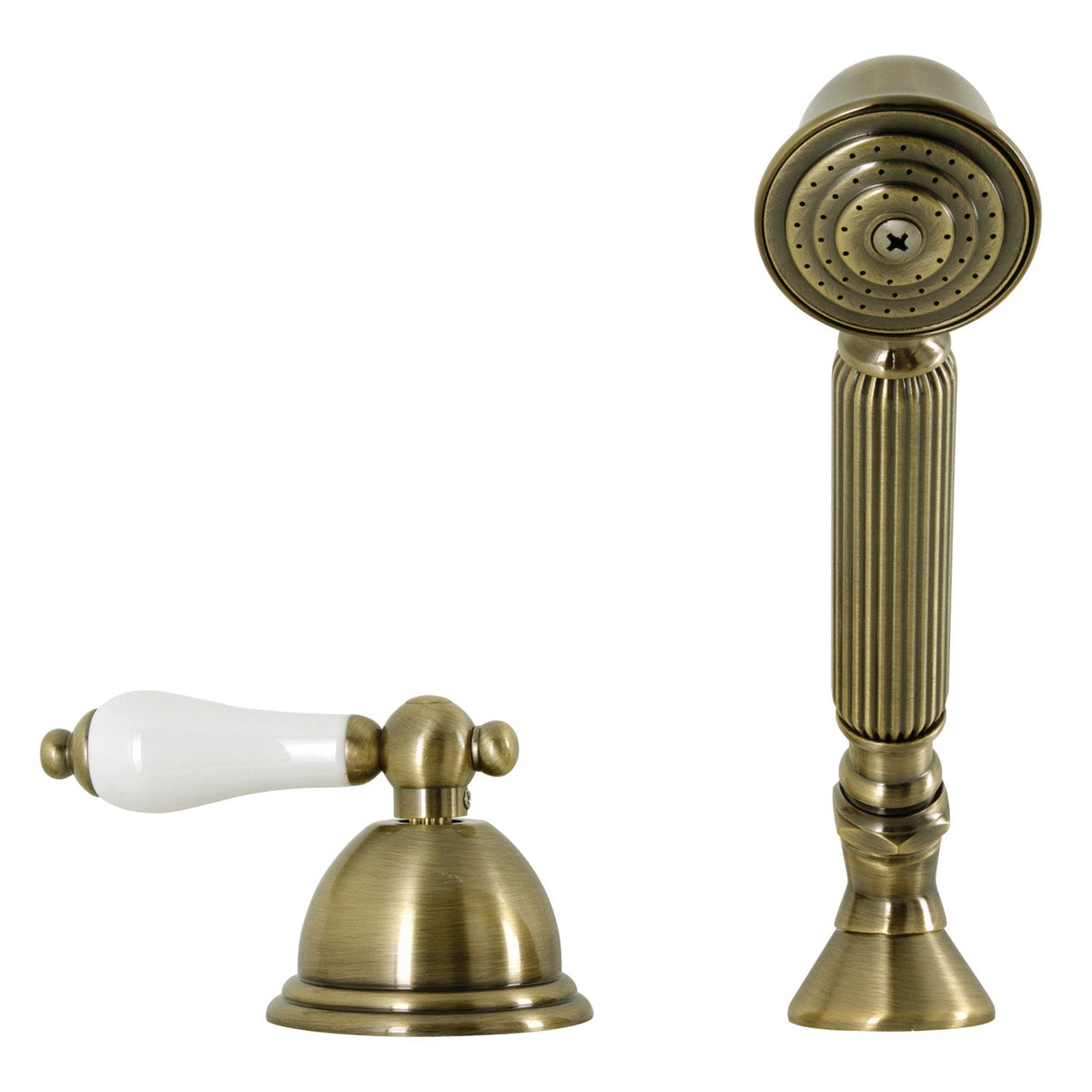 Vintage KSK3353PLTR Deck Mount Hand Shower with Diverter for Roman Tub Faucet, Antique Brass
