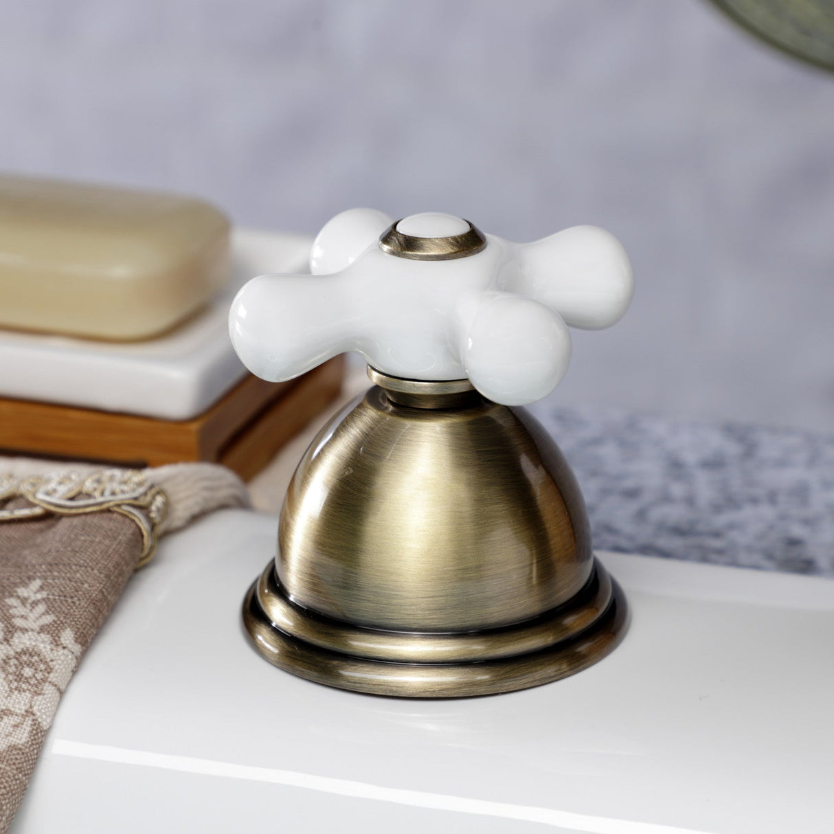 Vintage KSK3353PXTR Deck Mount Hand Shower with Diverter for Roman Tub Faucet, Antique Brass