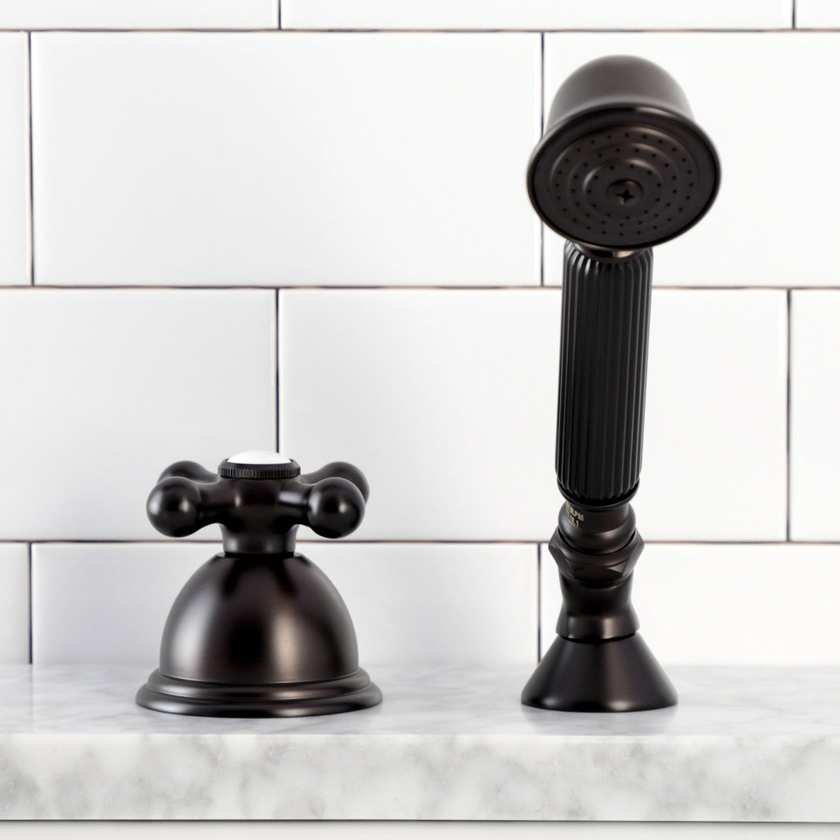 KSK3355AXTR Deck Mount Hand Shower with Diverter for Roman Tub Faucet, Oil Rubbed Bronze