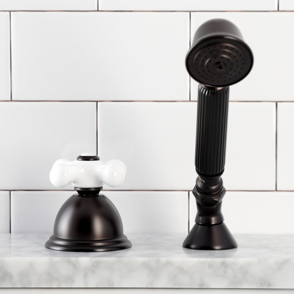 Vintage KSK3355PXTR Deck Mount Hand Shower with Diverter for Roman Tub Faucet, Oil Rubbed Bronze