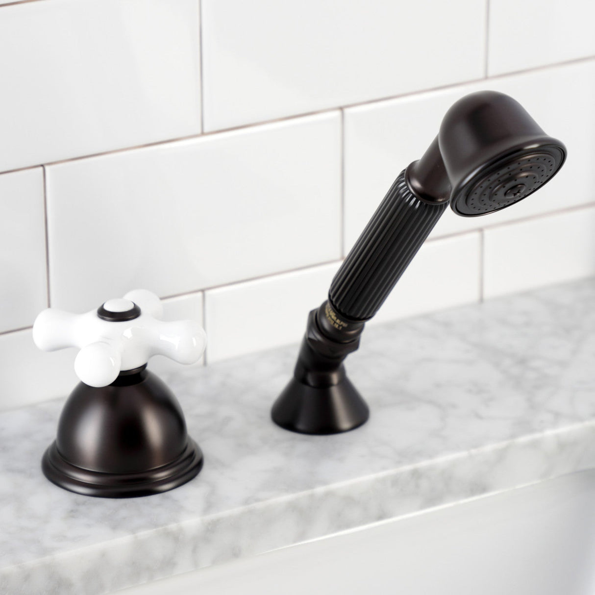 Vintage KSK3355PXTR Deck Mount Hand Shower with Diverter for Roman Tub Faucet, Oil Rubbed Bronze