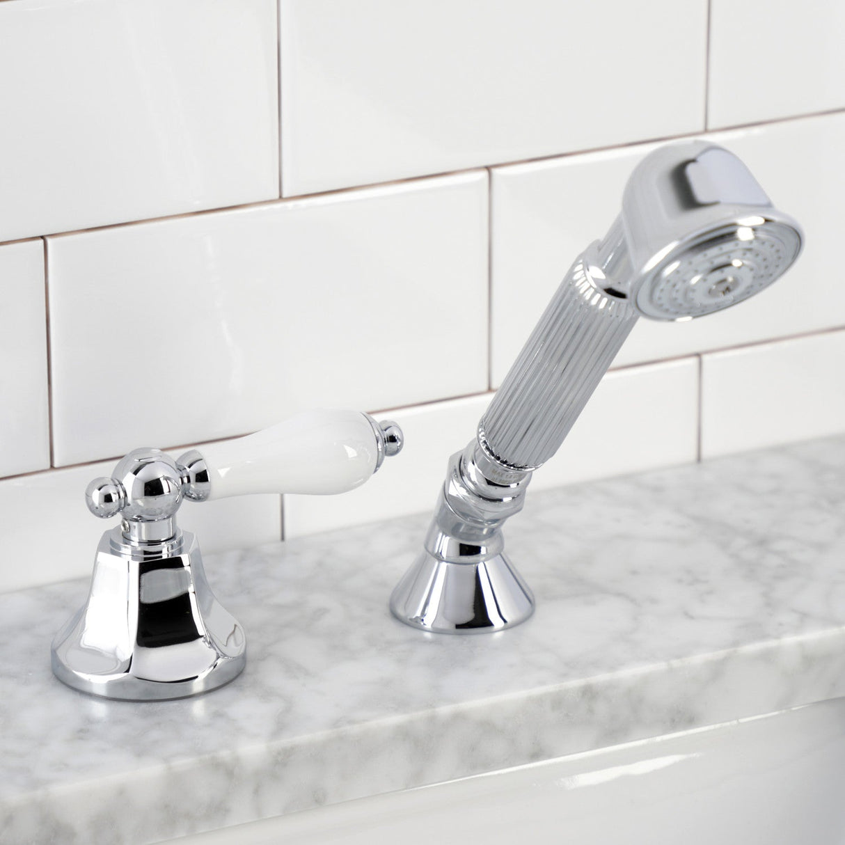 KSK4301PLTR Deck Mount Hand Shower with Diverter for Roman Tub Faucet, Polished Chrome