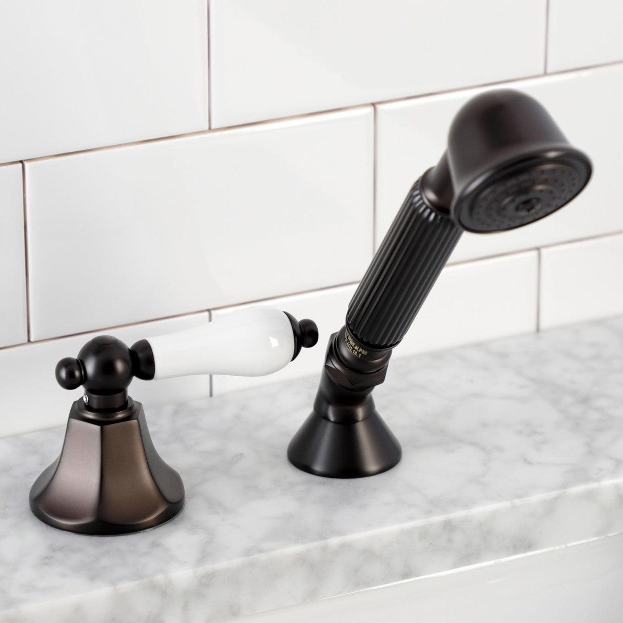 KSK4305PLTR Deck Mount Hand Shower with Diverter for Roman Tub Faucet, Oil Rubbed Bronze