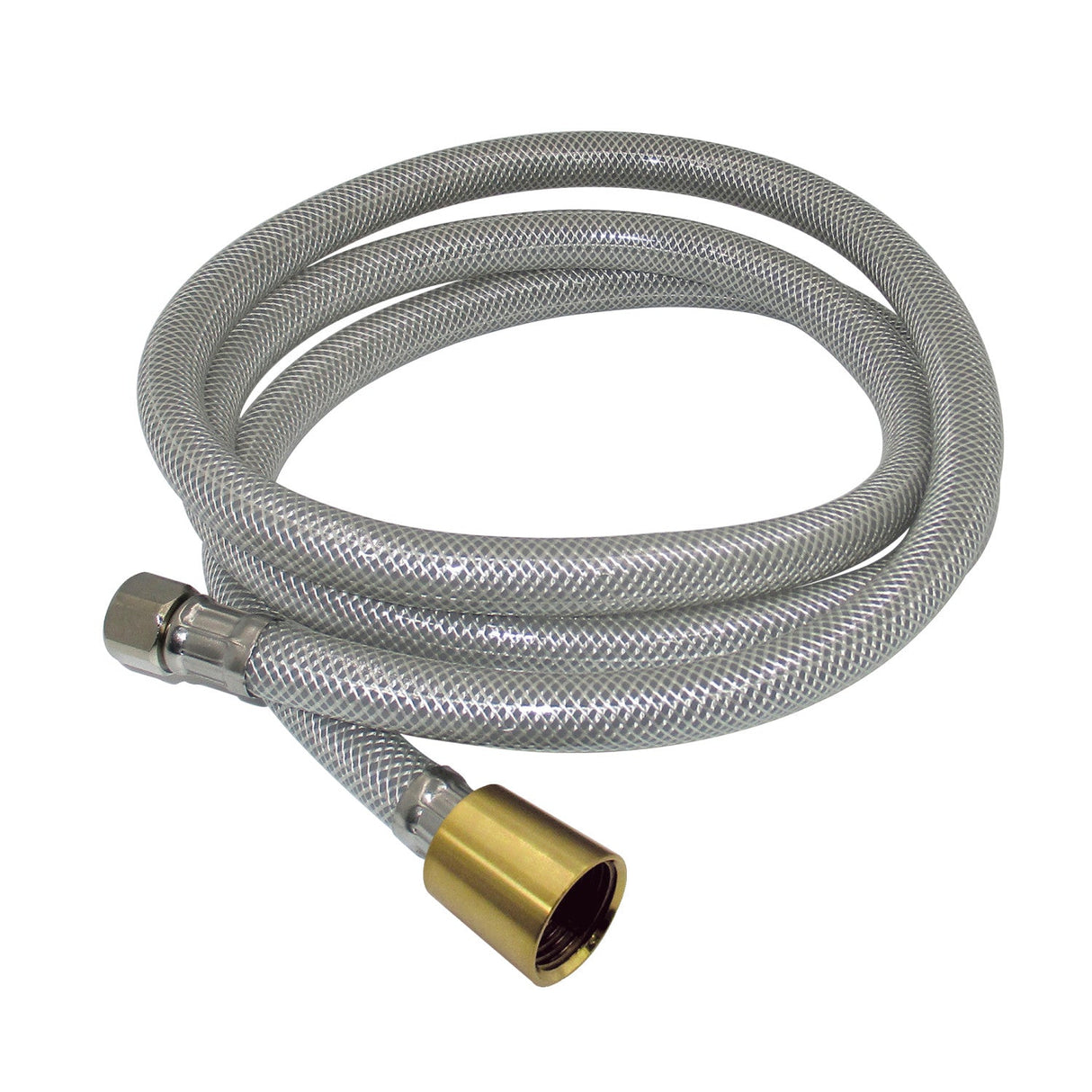 Nyloom KSSLSPR7K 60-Inch Black Nylon Kitchen Spray Hose, Silver Gray/Brushed Brass