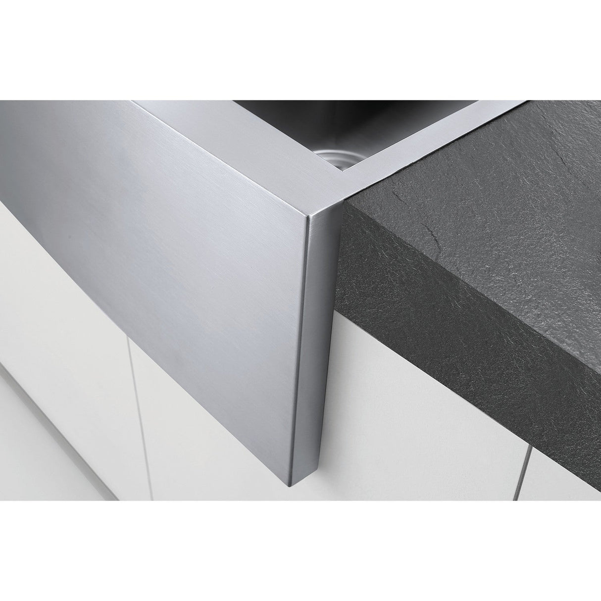 Denver KUF212110BN 21-Inch Stainless Steel Apron-Front Single Bowl Farmhouse Kitchen Sink, Brushed