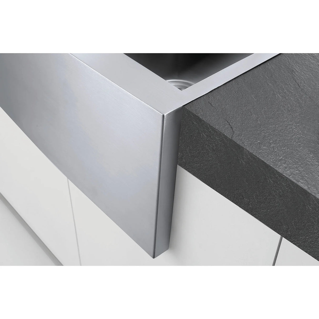 Denver KUF212110BN 21-Inch Stainless Steel Apron-Front Single Bowl Farmhouse Kitchen Sink, Brushed