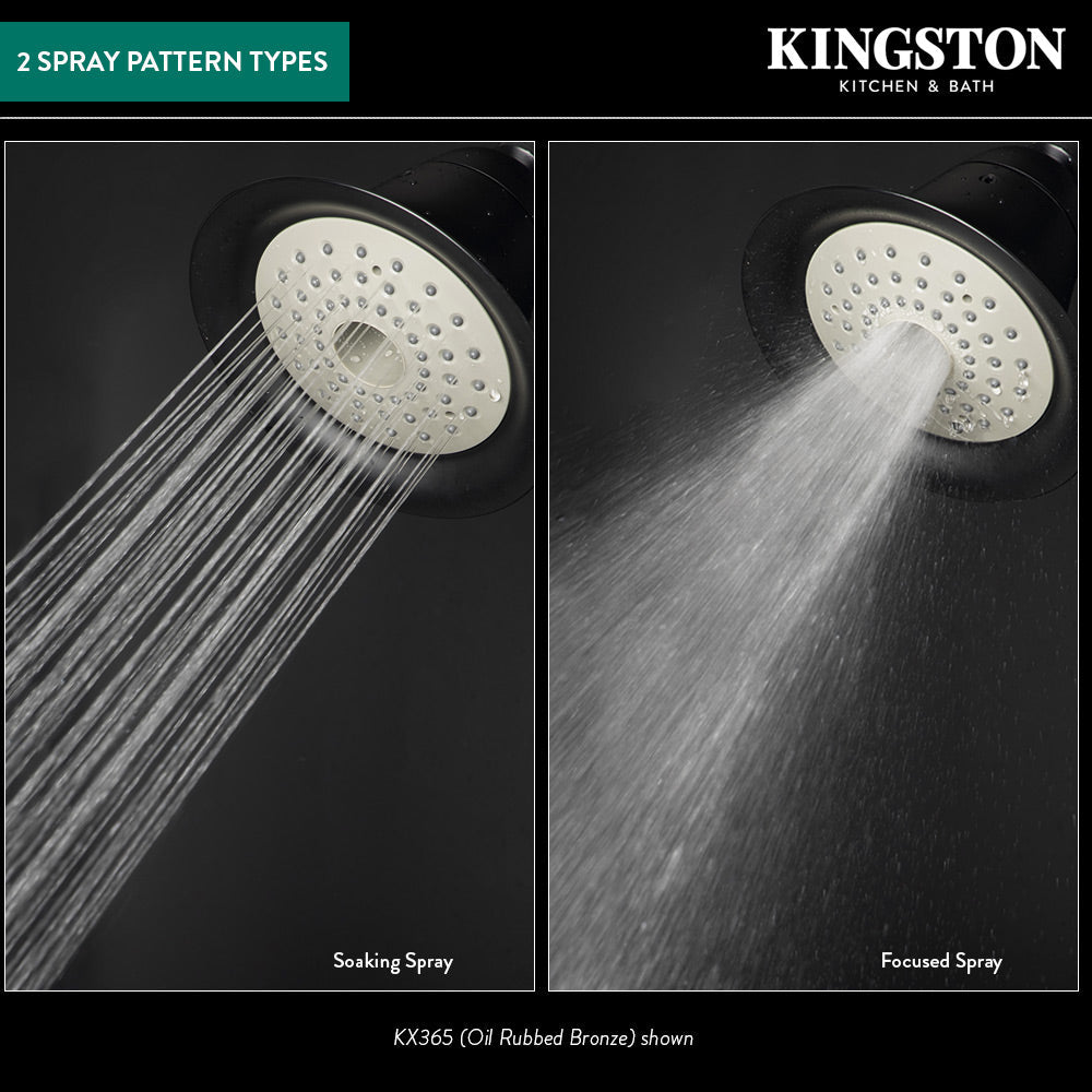 Shower Scape KX360 6-Inch Plastic Adjustable Shower Head, Matte Black