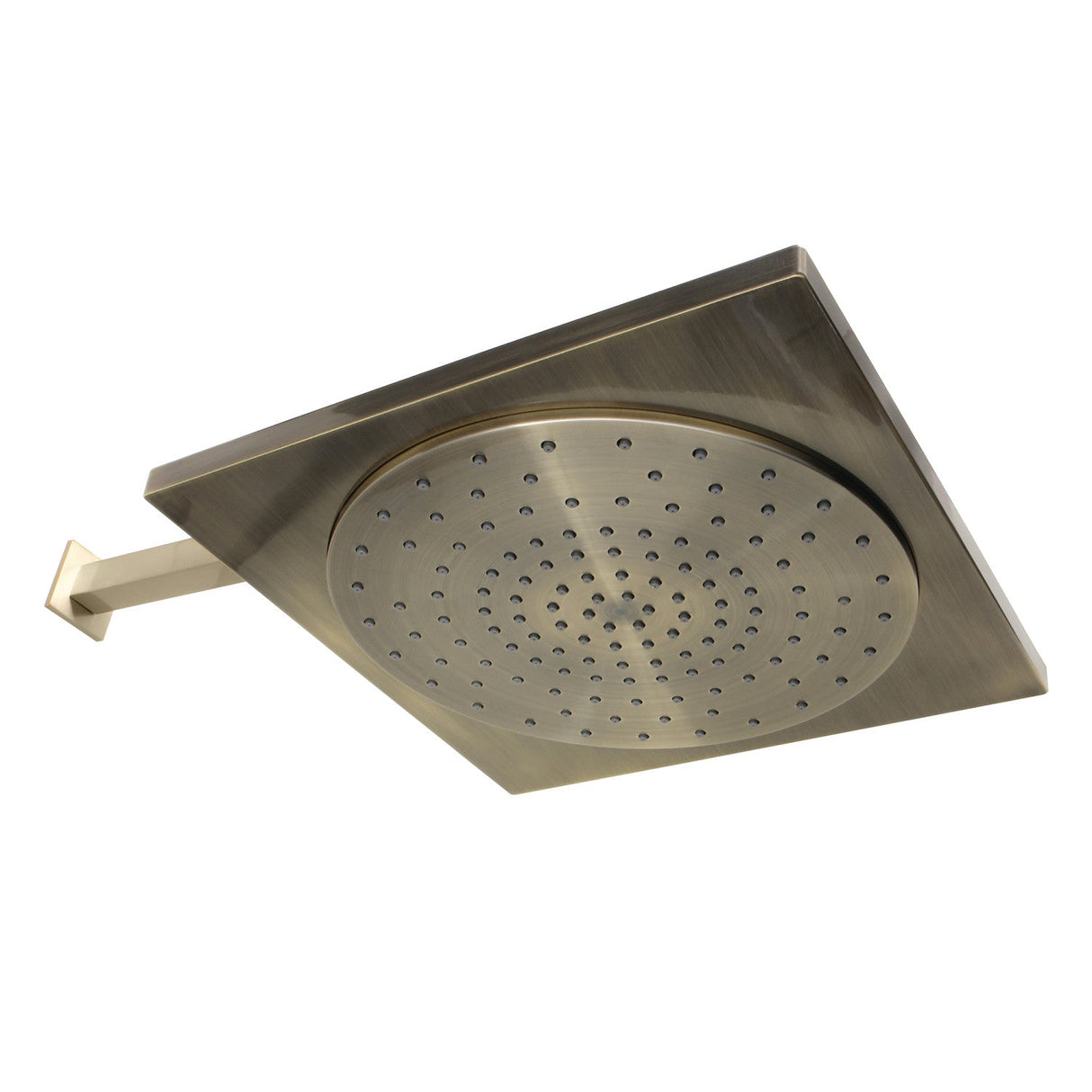 Shower Scape KX8223CK 12-Inch Square Plastic Shower Head with 15-3/4 Inch Shower Arm, Antique Brass