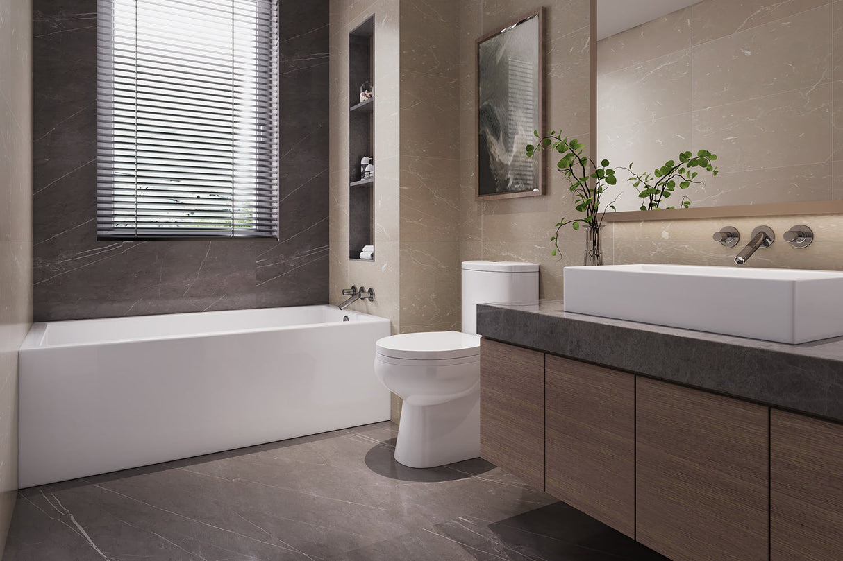 Americh KN6030TRA2-BI Kent 6030 Right Hand - Tub Only / Airbath 2 - Biscuit