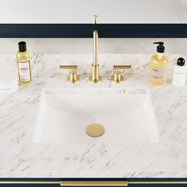 MUSE Undermount Lavatory, 18″Three Hole Overflow