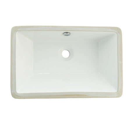 Castillo LB21137 Ceramic Rectangular Undermount Bathroom Sink, White