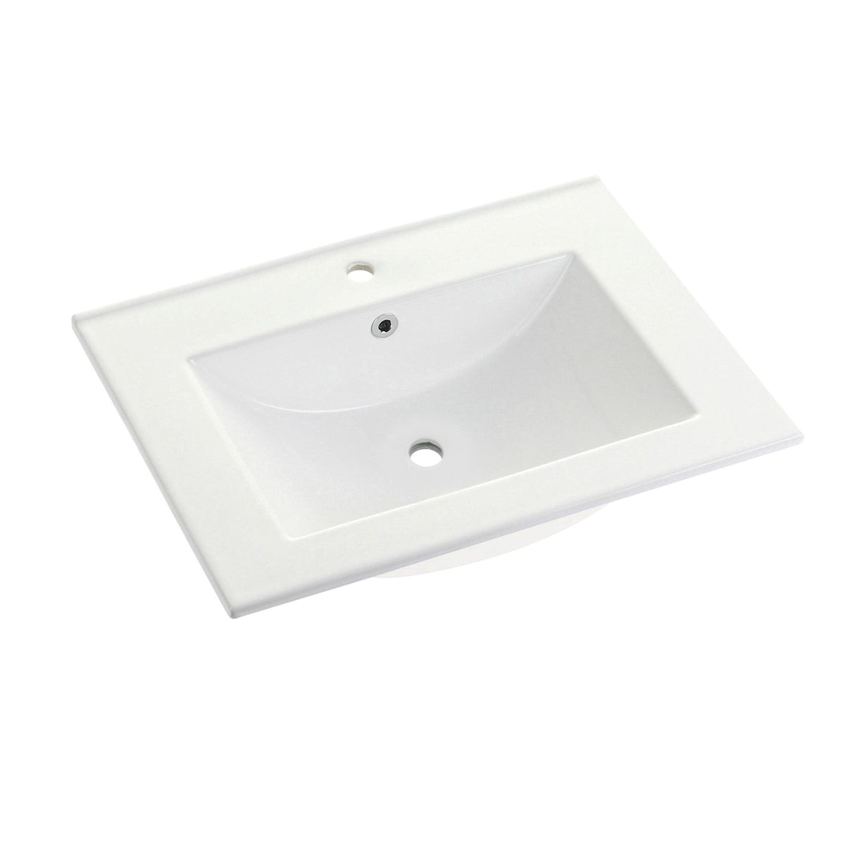 Ultra Modern LBT24187W1 24-Inch Ceramic Vanity Sink Top (1 Hole), White