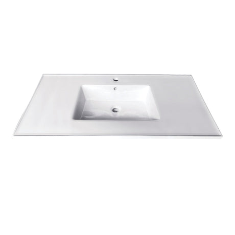 Continental LBT372271 37-Inch Ceramic Vanity Sink Top, White