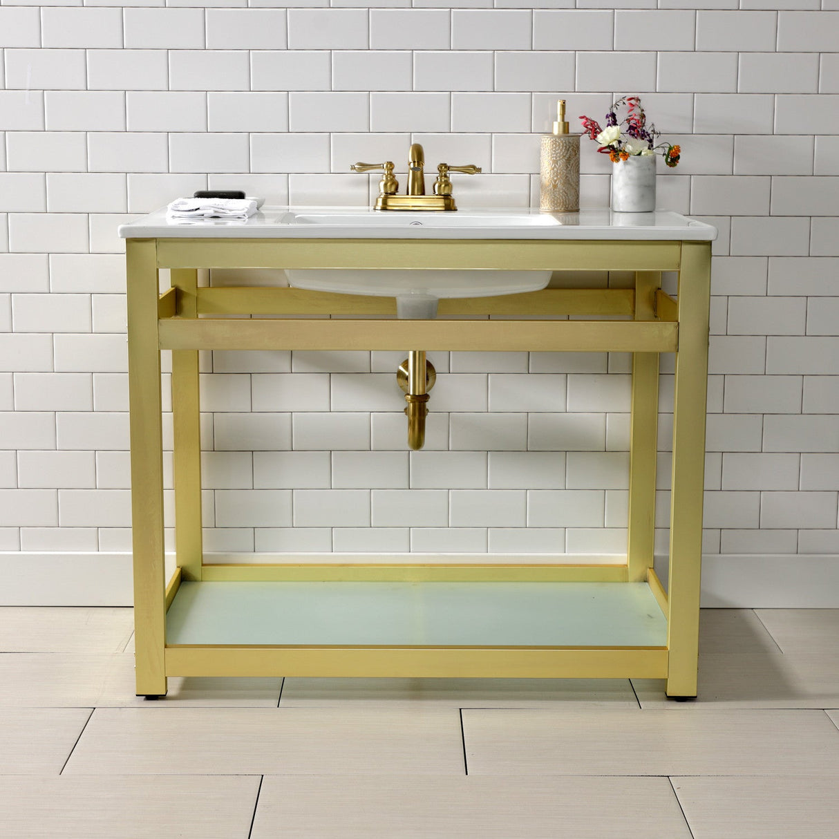 Continental LBT37227W34 37-Inch Ceramic Vanity Sink Top, White