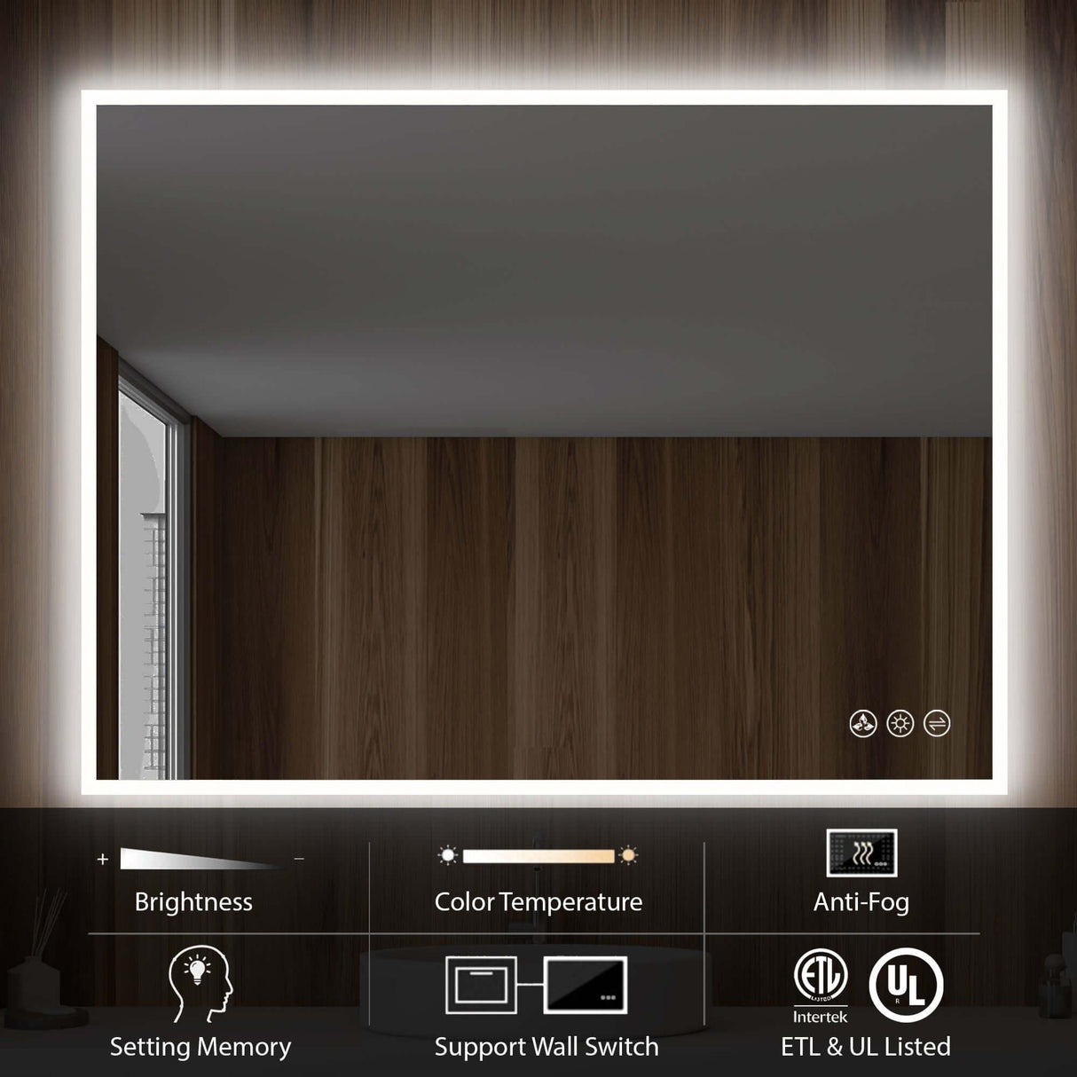 Blossom Beta LED Mirror Frosted Sides 48" x 36"