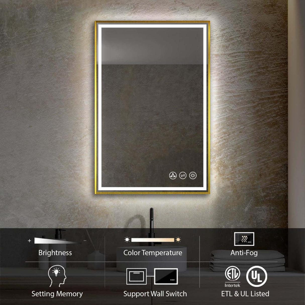 Blossom Stellar LED Mirror, Smart Touch, Dual Finish Options &   Multiple Sizes